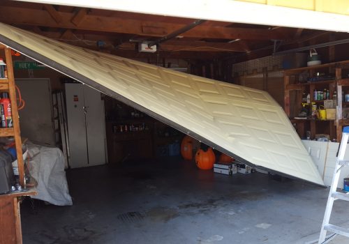 crashed garage door